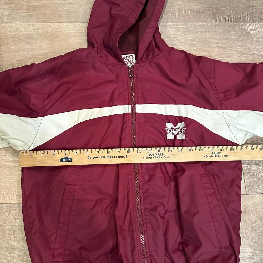 RED OAK SPORTS WEAR YOUTH RED MISSISSIPPI BULLDOGS HOODED JACKET XL